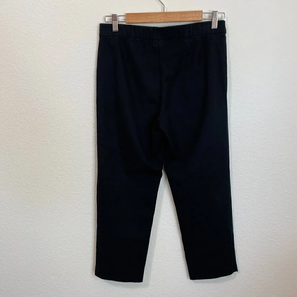 J. Jill Black Ponte Knit Elastic Waist Pull On Pants Size 4